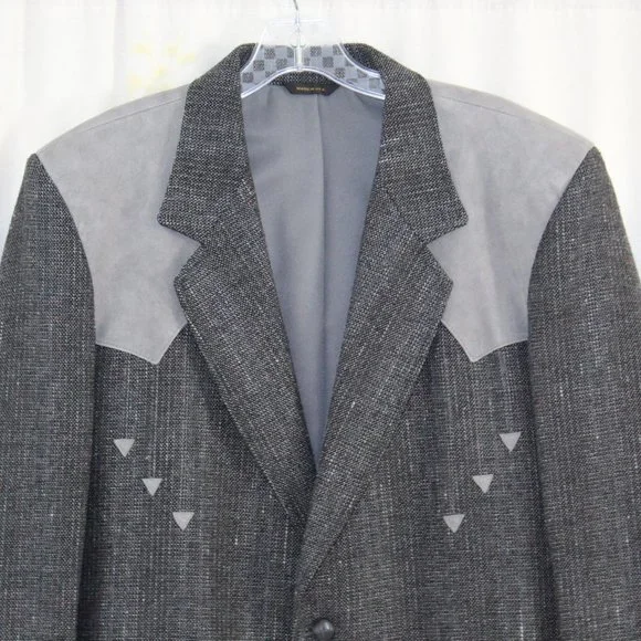 Vintage Pioneer Wear Golden Collection Gray Wool Western Blazer Jacket Men's 40L - Picture 3 of 10